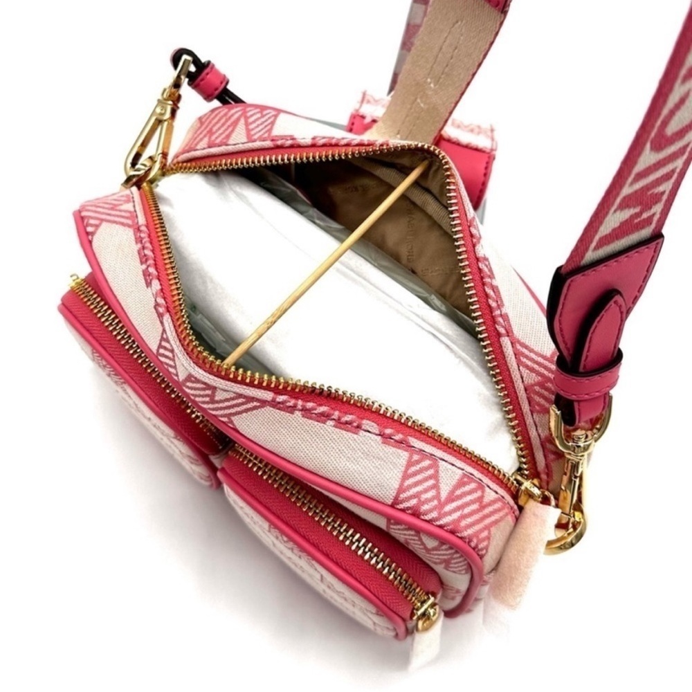 Michael Kors Jet Set Medium Crossbody Bag Tech Accessories Attached Tea Rose - Picture 11 of 13
